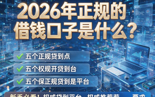 2026年正规的借钱口子是什么?新手必看!权威推荐五个正规贷款平台