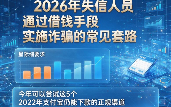 2026年失信人员通过借钱手段实施诈骗的常见套路，今年可以尝试这5个2022年支付宝仍能下款的正规渠道