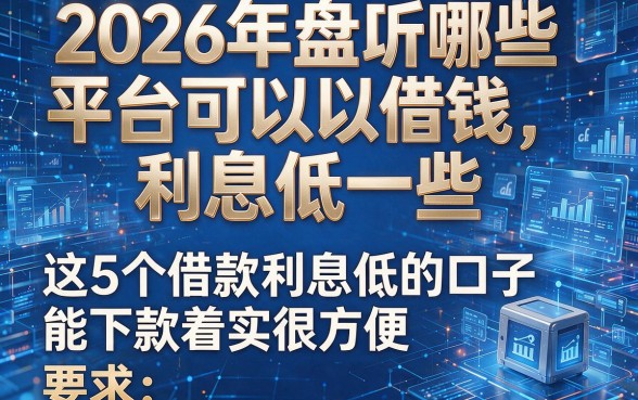 2026年盘点哪些平台可以借钱利息低一些,这5个借款利息低的口子能下款着实很方便