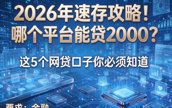 2026年速存攻略!哪个平台能贷2000?这5个网贷口子你必须知道