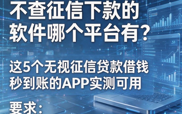 不查征信下款的软件哪个平台有?这5个无视征信贷款借钱秒到账的APP实测可用