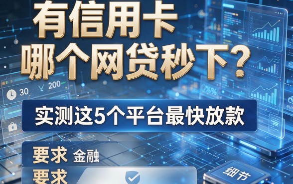 有信用卡哪个网贷秒下?实测这5个平台最快放款!