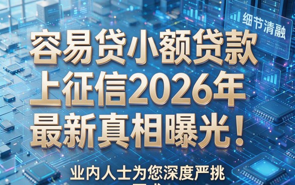 容易贷小额贷款上征信2026年最新真相曝光!业内人士为您深度严挑!