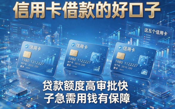 信用卡借款的好口子,这五个信用卡贷款额度高审批快口子急需用钱有保障