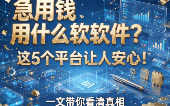 急用钱用什么软件?这5个平台让人安心!一文带你看清真相!