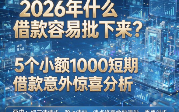 2026年什么借款容易批下来？5个小额1000短期借款意外惊喜分析！