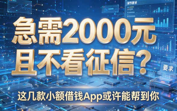 急需2000元且不看征信?这几款小额借钱App或许能帮到你