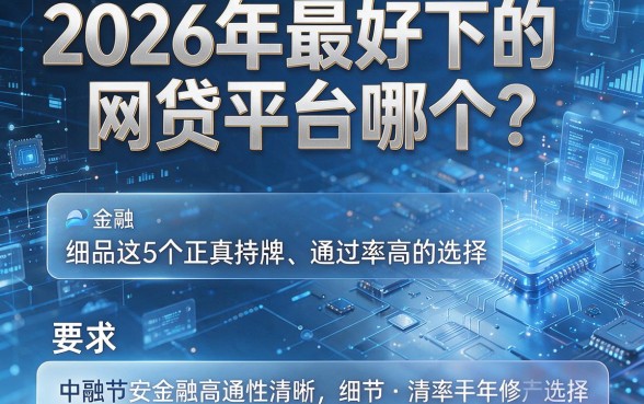 2026年最好下的网贷平台哪个?细品这5个正规持牌、通过率高的选择!