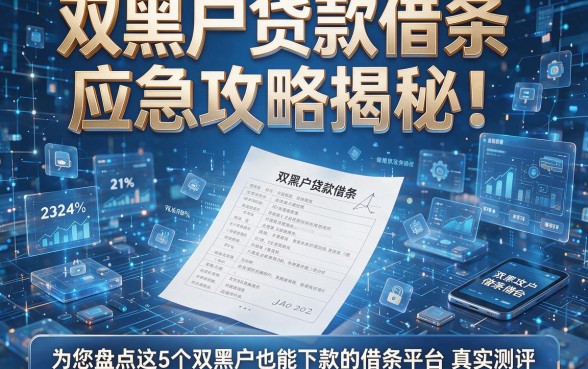 双黑户贷款借条应急攻略揭秘！为您盘点这5个双黑户也能下款的借条平台真实测评