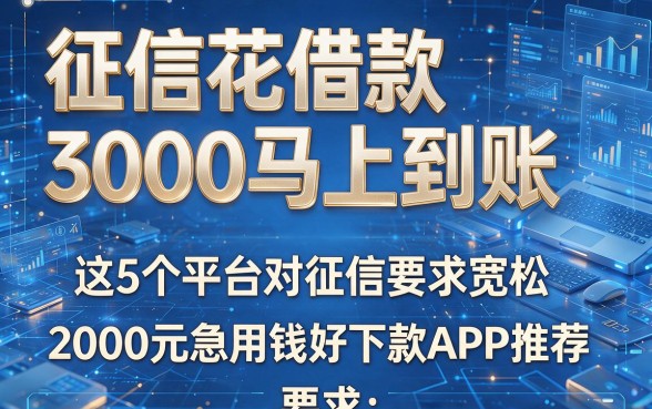 征信花借款3000马上到账,这5个平台对征信要求宽松,2000元急用钱好下款APP推荐