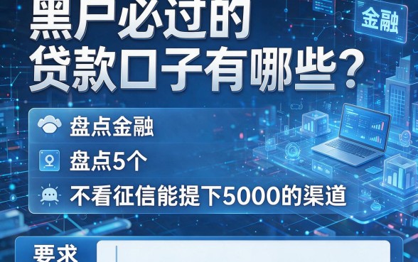 黑户必过的贷款口子有哪些？盘点5个不看征信能下5000的渠道