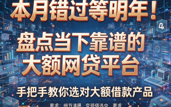 本月错过等明年！盘点当下靠谱的大额网贷平台，手把手教你选对大额借款产品