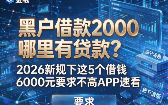 黑户借款2000哪里有贷款？2026新规下这5个借钱6000元要求不高APP速看
