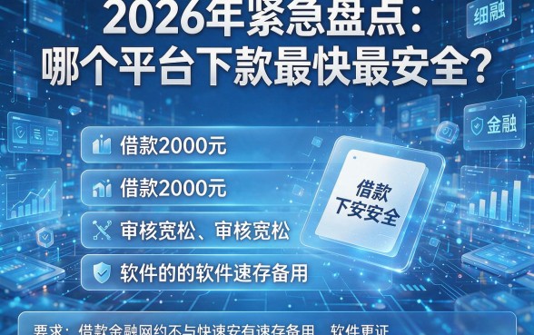 2026年紧急盘点：哪个平台下款最快最安全？五款借款2000元审核宽松的软件速存备用！