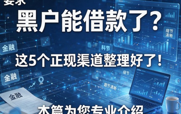 黑户能借款了?这5个正规渠道整理好了!本篇为您专业介绍!