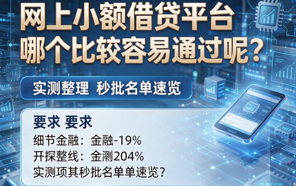 网上小额借贷平台哪个比较容易通过呢?实测整理秒批名单速览!