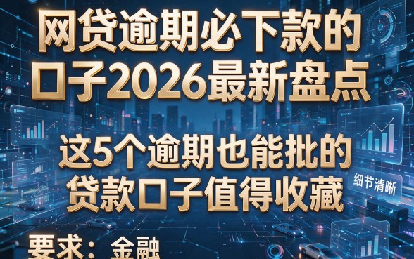 网贷逾期必下款的口子2026最新盘点,这5个逾期也能批的贷款口子值得收藏