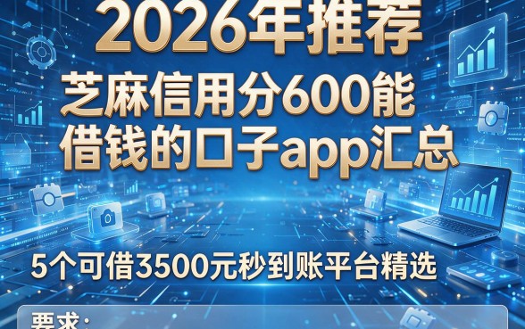 2026年推荐:芝麻信用分600能借钱的口子app汇总,5个可借3500元秒到账平台精选