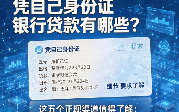 凭自己身份证银行贷款有哪些？这五个正规渠道值得了解！