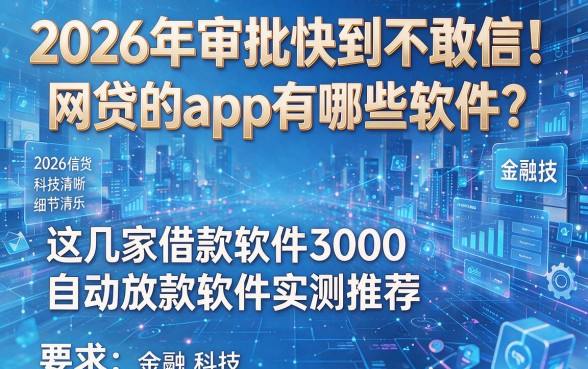 2026年审批快到不敢信!网贷的app有哪些软件?这几家借款软件3000自动放款软件实测推荐