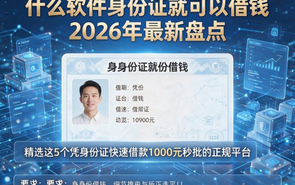 什么软件身份证就可以借钱2026年最新盘点,精选这5个凭身份证快速借款1000元秒批的正规平台
