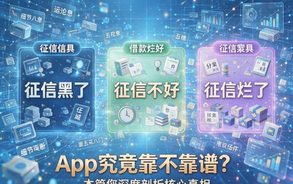 征信黑了、征信不好、征信烂了,面对五花八门借款App究竟靠不靠谱?本篇为您深度剖析核心真相