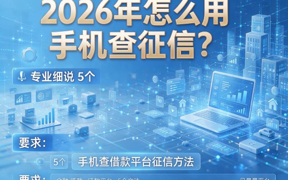2026年怎么用手机查征信？专业细说5个手机查借款平台征信方法