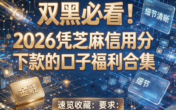 双黑必看！2026凭芝麻信用分下款的口子福利合集，速览收藏