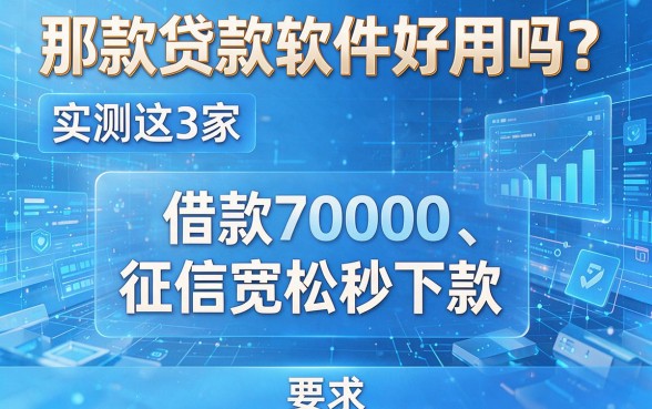 那款贷款软件好用吗?实测这3家借款70000、征信宽松秒下款!