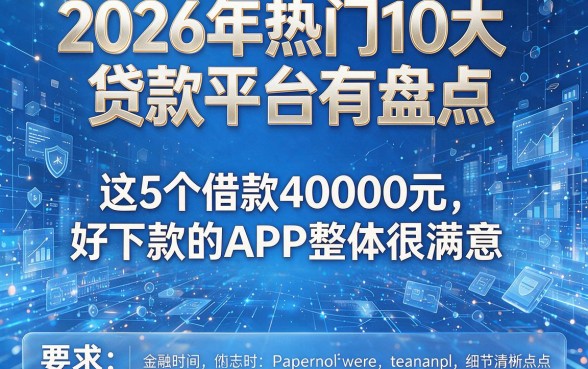 2026年热门10大贷款平台有盘点,其中这5个借款40000元好下款的APP整体很满意