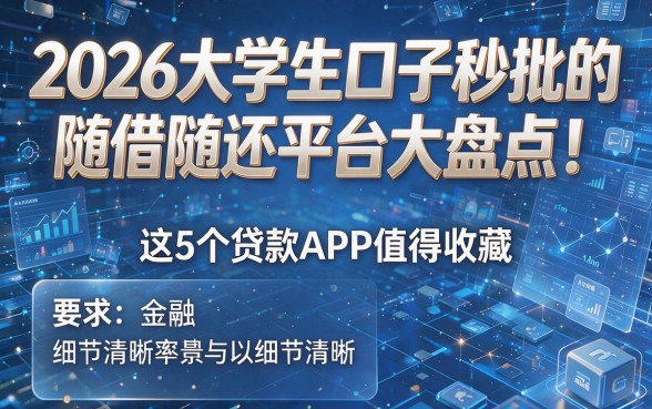 2026大学生口子秒批的随借随还平台大盘点!这5个贷款APP值得收藏