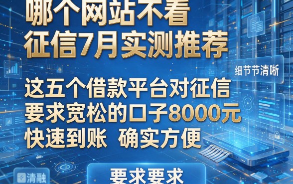 哪个网站不看征信7月实测推荐,这五个借款平台对征信要求宽松的口子8000元快速到账确实方便