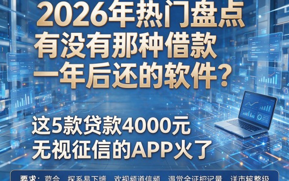 2026年热门盘点：有没有那种借款一年后还的软件？这5款贷款4000元无视征信的APP火了