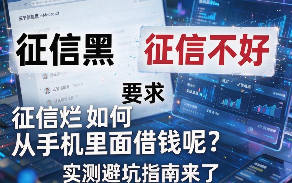 征信黑、征信不好、征信烂如何从手机里面借钱呢?实测避坑指南来了