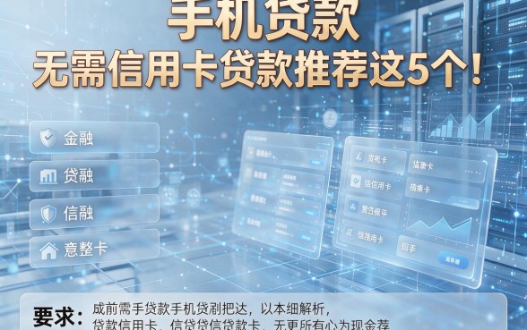 手机贷款无需信用卡贷款推荐这5个！本篇为您详细解析！