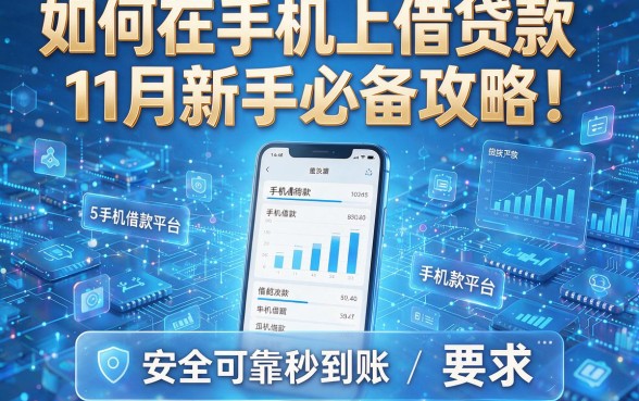 如何在手机上借贷款11月新手必备攻略!详解5个手机借款平台安全可靠秒到账