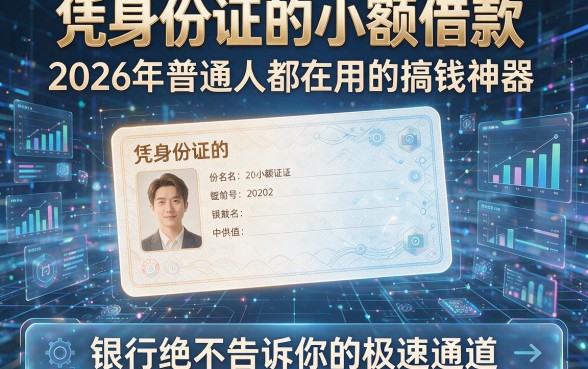 凭身份证的小额借款:2026年普通人都在用的搞钱神器,银行绝不告诉你的极速通道!