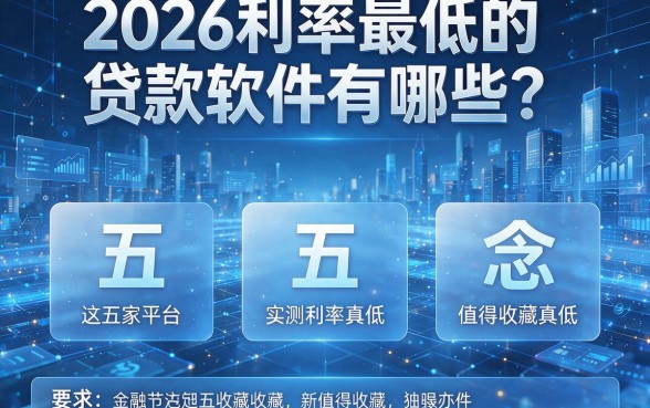 2026利率最低的贷款软件有哪些?这五家平台实测利率真低,值得收藏