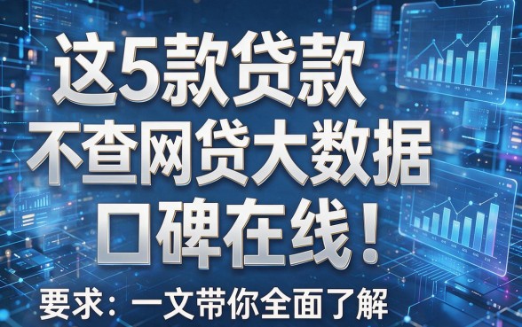 这5款贷款不查网贷大数据,口碑在线!一文带你全面了解!