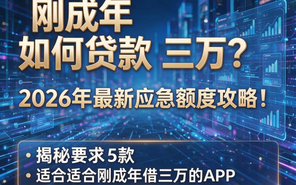 刚成年如何贷款三万?2026年最新应急额度攻略!揭秘5款适合刚成年借三万的APP