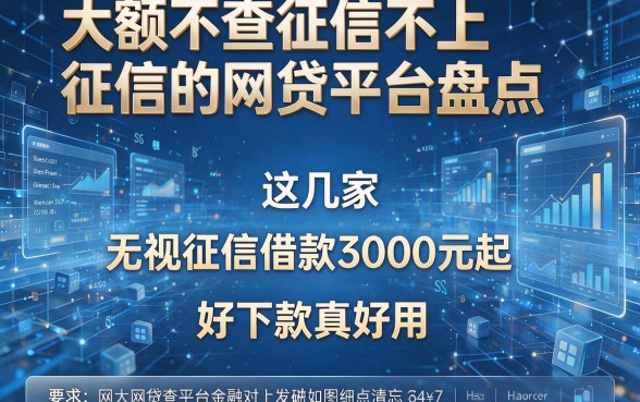 大额不查征信不上征信的网贷平台盘点，这几家无视征信借款3000元起好下款真好用