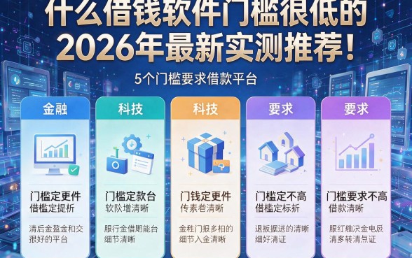 什么借钱软件门槛很低的2026年最新实测推荐!同时对比5个门槛要求不高借款平台