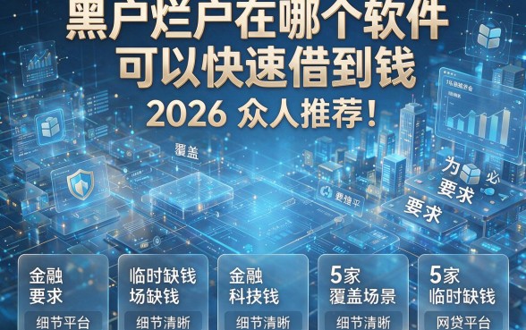 黑户烂户在哪个软件可以快速借到钱2026众人推荐！为您挑选5家覆盖临时缺钱场景的网贷平台