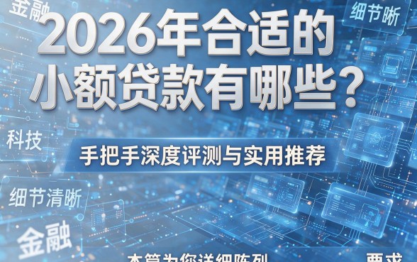 2026年合适的小额贷款有哪些？手把手深度评测与实用推荐，本篇为您详细陈列！