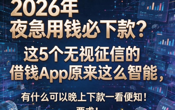 2026年夜急用钱必下款?这5个无视征信的借钱App原来这么智能,有什么可以晚上下款一看便知!