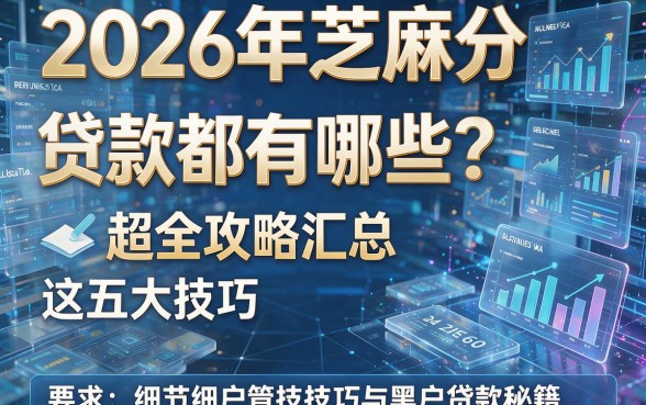 2026年芝麻分贷款都有哪些?超全攻略汇总这五大技巧与黑户贷款秘籍