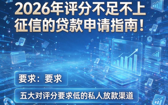 2026年评分不足不上征信的贷款申请指南!详解五大对评分要求低的私人放款渠道