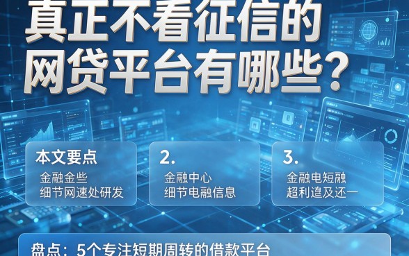 真正不看征信的网贷平台有哪些?本文盘点5个专注短期周转的借款平台
