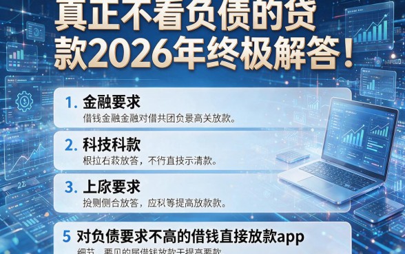 真正不看负债的贷款2026年终极解答!本文阐述5个对负债要求不高的借钱直接放款app