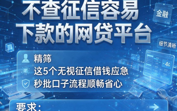不查征信容易下款的网贷平台,精筛这5个无视征信借钱应急秒批口子流程顺畅省心